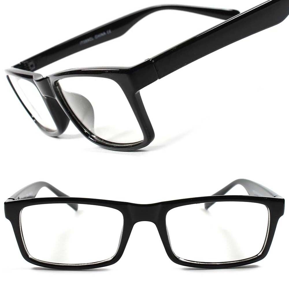 Stylish Elegant Rectangle Dapper Mens Womens Black Clear Lens Eyeglasses Frame